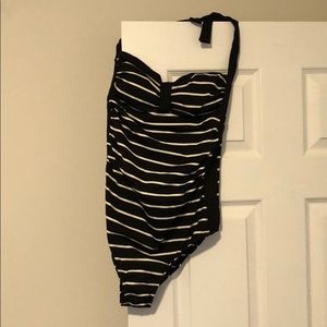 striped pregnancy one piece bathing suit